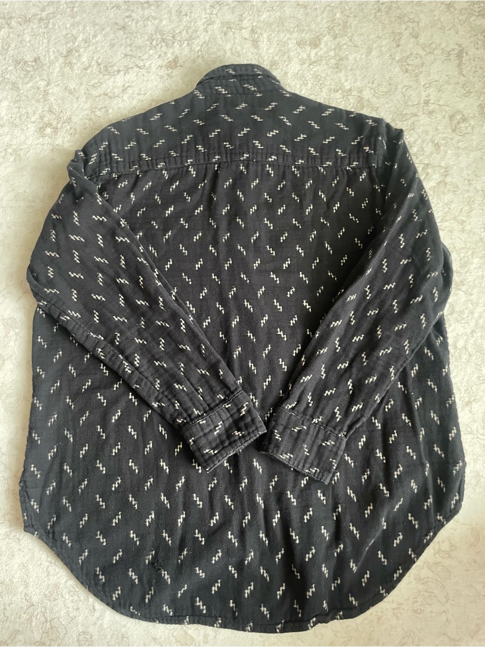 Madewell 100% Cotton Soft Black Patterned Button-Up - Picture 3 of 6